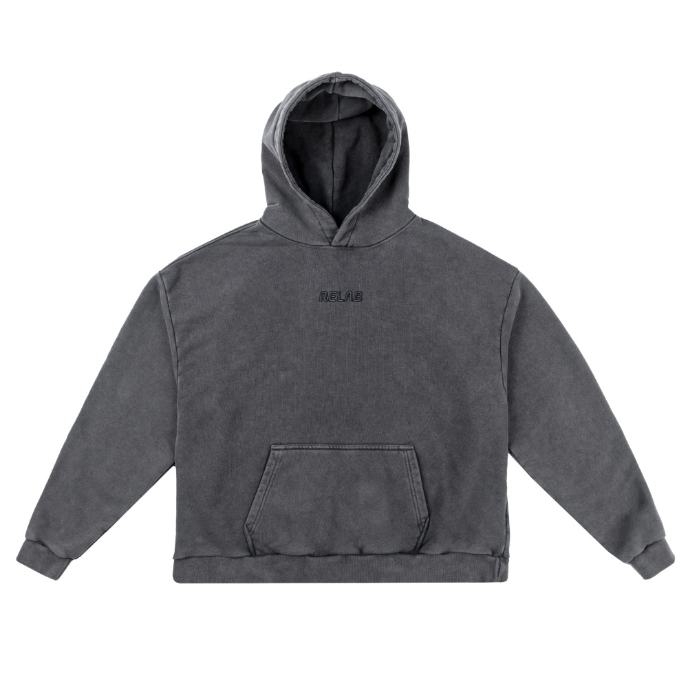 BASIC WASHED BLACK HOODIE