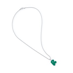 R PENDANT GREEN NECKLACE 