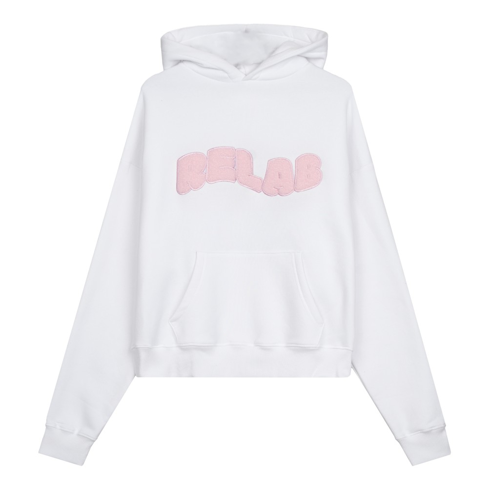 COZY WHITE PINK HOODIE