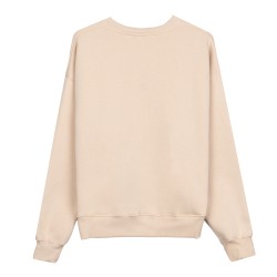 COZY UNIVERSITY BEIGE NAVY CREWNECK 