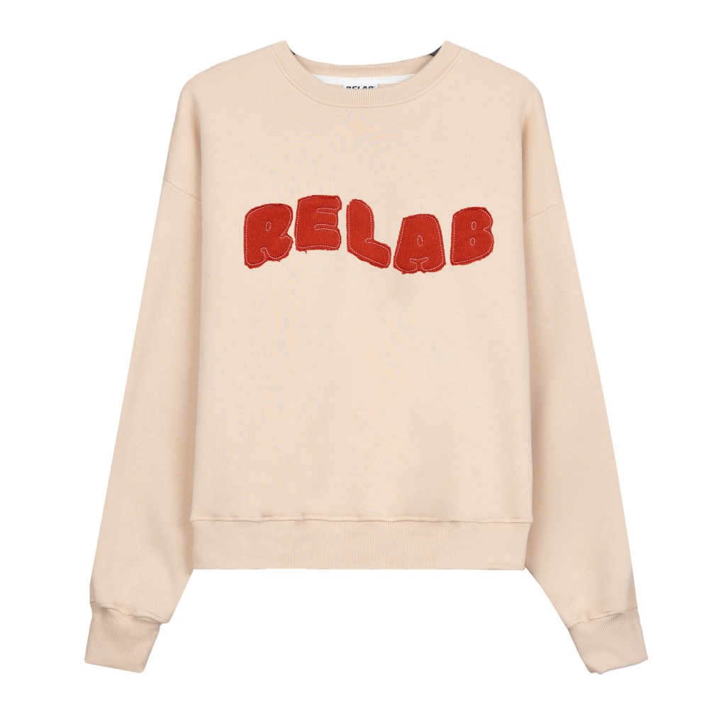 COZY UNIVERSITY BEIGE RED CREWNECK