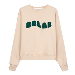 COZY UNIVERSITY BEIGE GREEN CREWNECK 