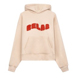 COZY UNIVERSITY BEIGE RED HOODIE 