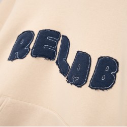 COZY UNIVERSITY BEIGE NAVY HOODIE 