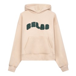 COZY UNIVERSITY BEIGE GREEN HOODIE 