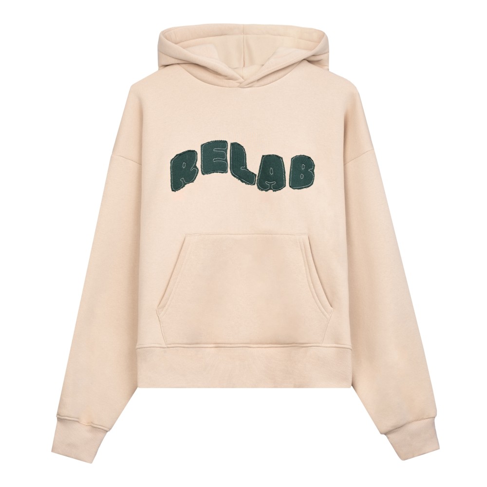 COZY UNIVERSITY BEIGE GREEN HOODIE