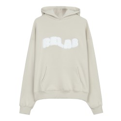 COZY BEIGE WHITE HOODIE 