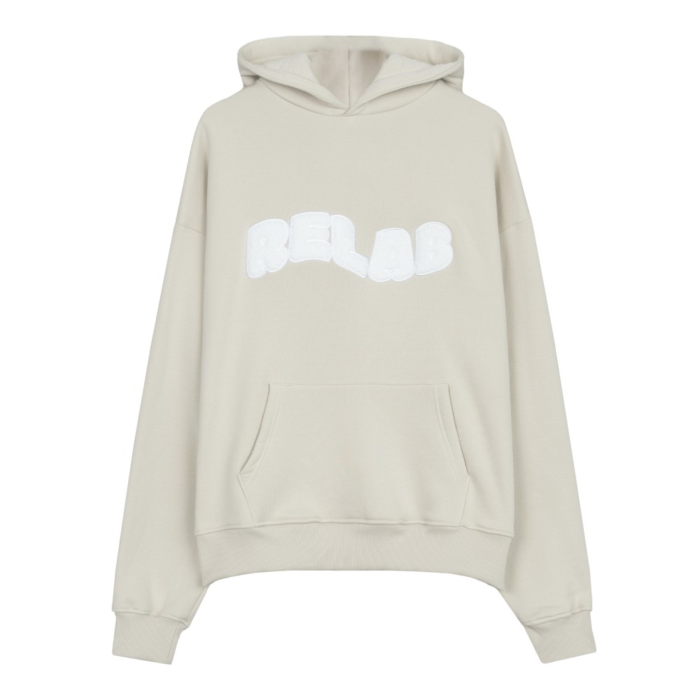 COZY BEIGE WHITE HOODIE