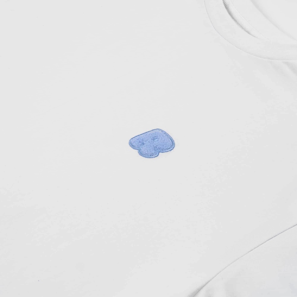 BASIC WHITE BLUE R T-SHIRT