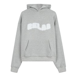 COZY GREY WHITE HOODIE 