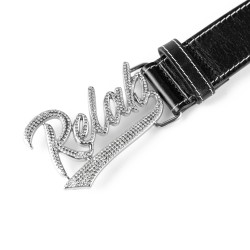 BLACK BLING LOGO BELT 