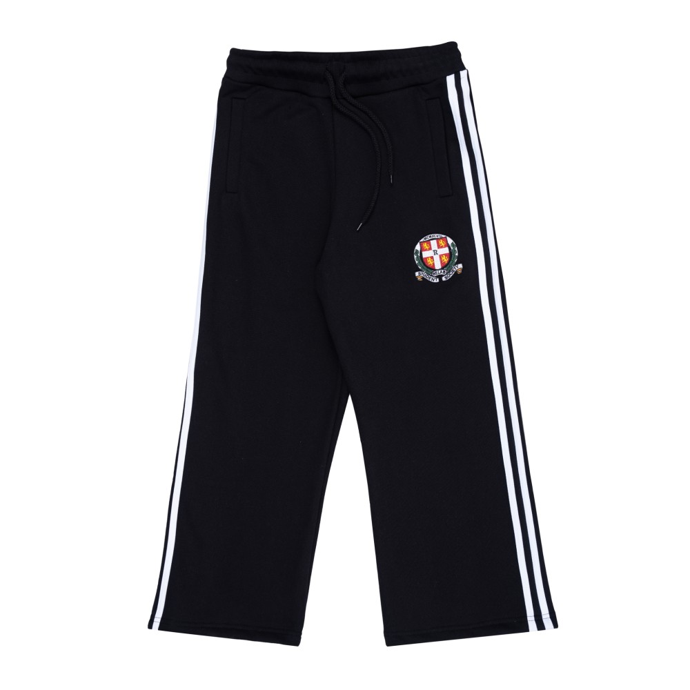 BLACK FLARED EMBLEM SWEATPANTS