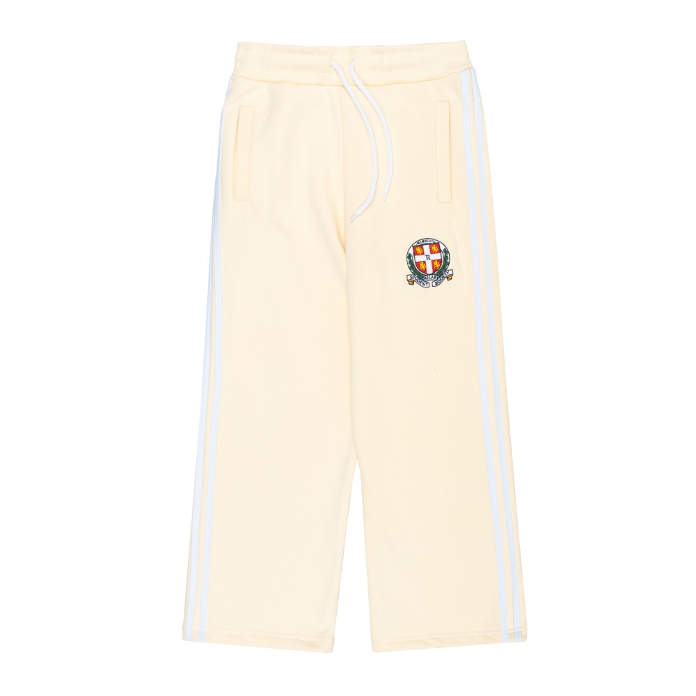 BEIGE FLARED EMBLEM SWEATPANTS