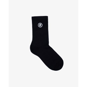 “R” LOGO SOCKS BLACK