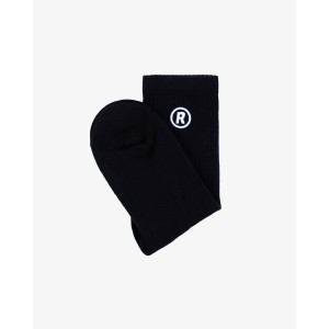 “R” LOGO SOCKS BLACK