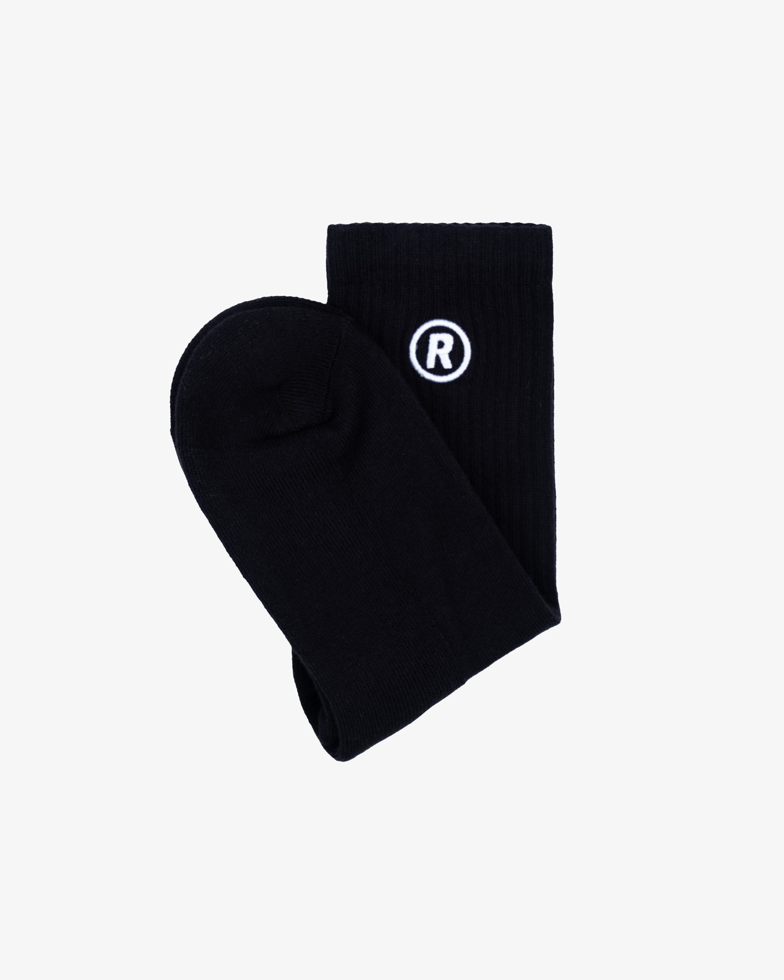 “R” LOGO SOCKS BLACK