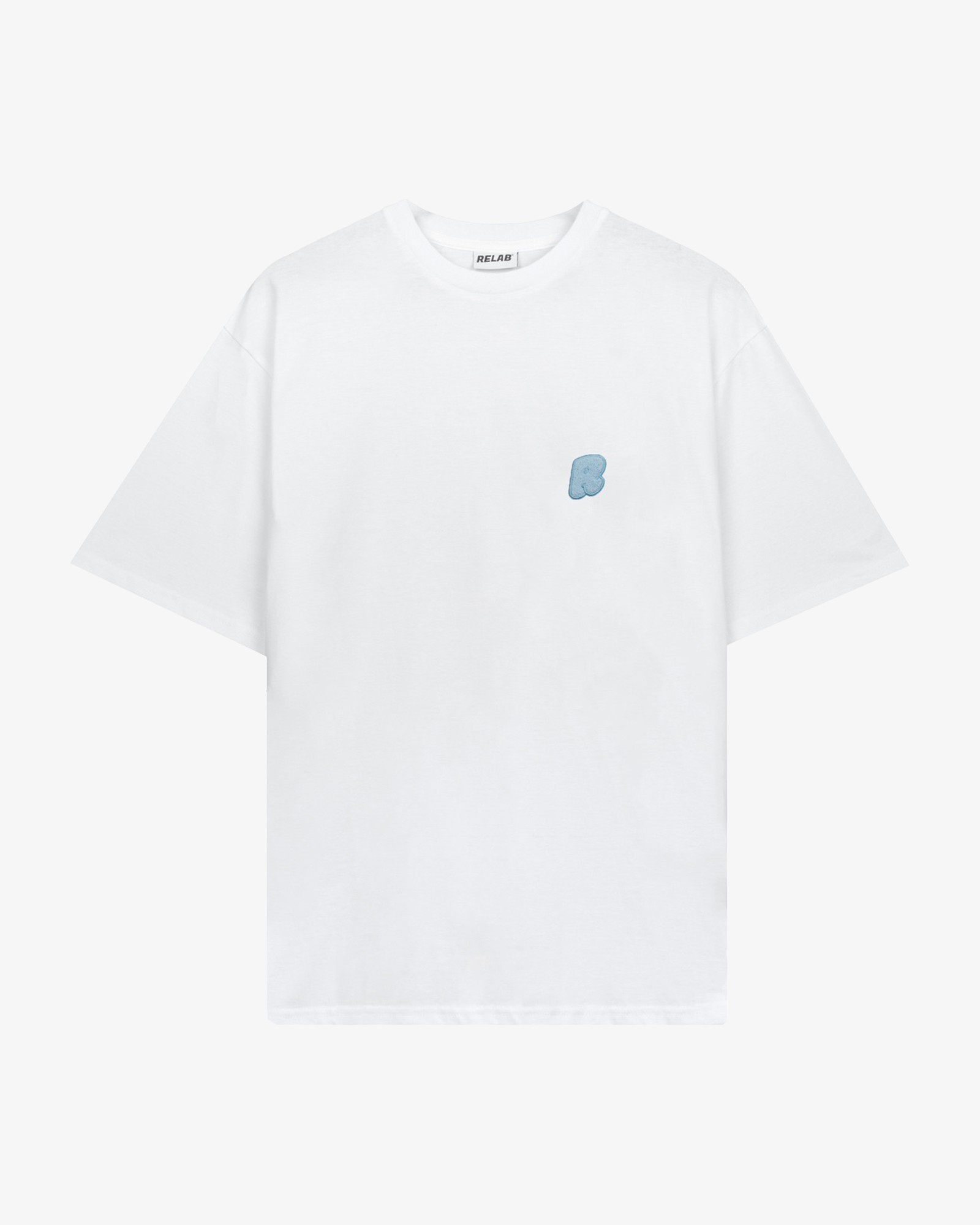 BASIC WHITE BLUE R T-SHIRT