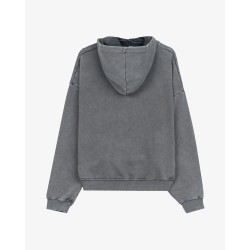 LOGO WASHED WHITE HOODIE 