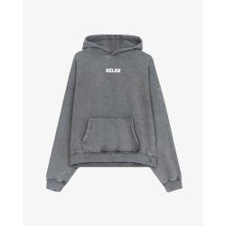 LOGO WASHED WHITE HOODIE 