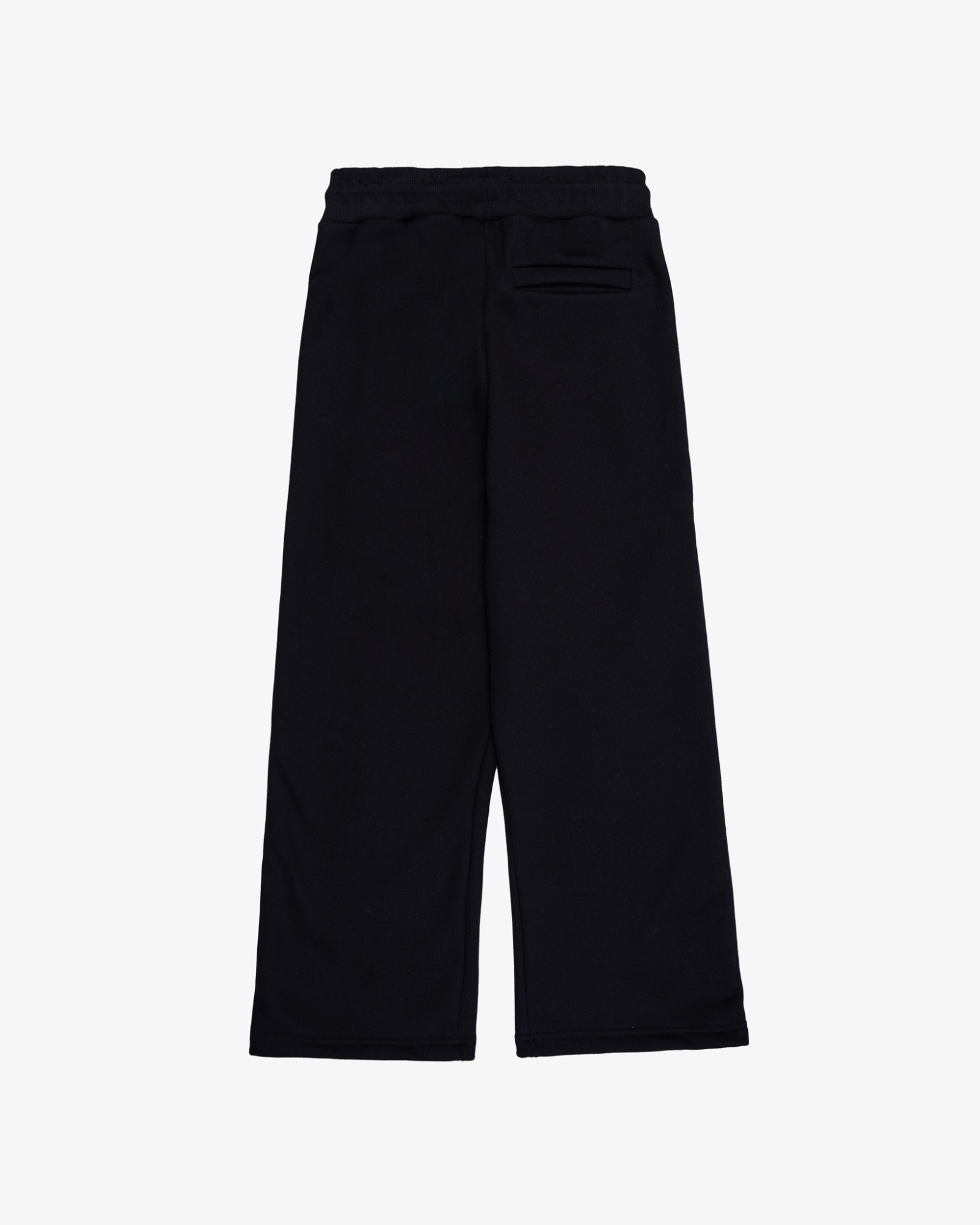 BLACK FLARED EMBLEM SWEATPANTS