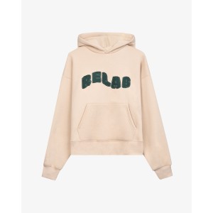 COZY UNIVERSITY BEIGE GREEN HOODIE