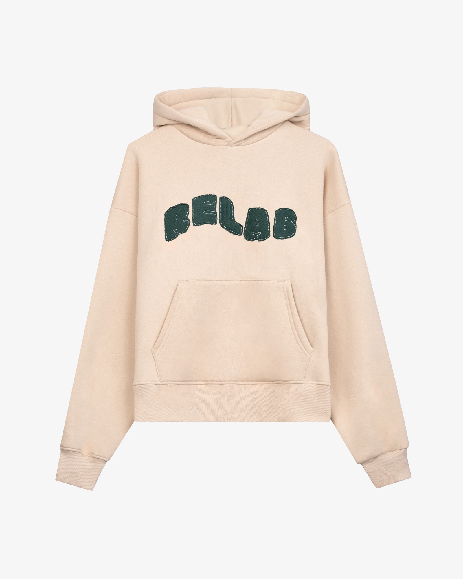 COZY UNIVERSITY BEIGE GREEN HOODIE