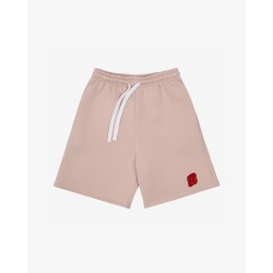 COZY UNIVERSITY BEIGE RED SHORTS 