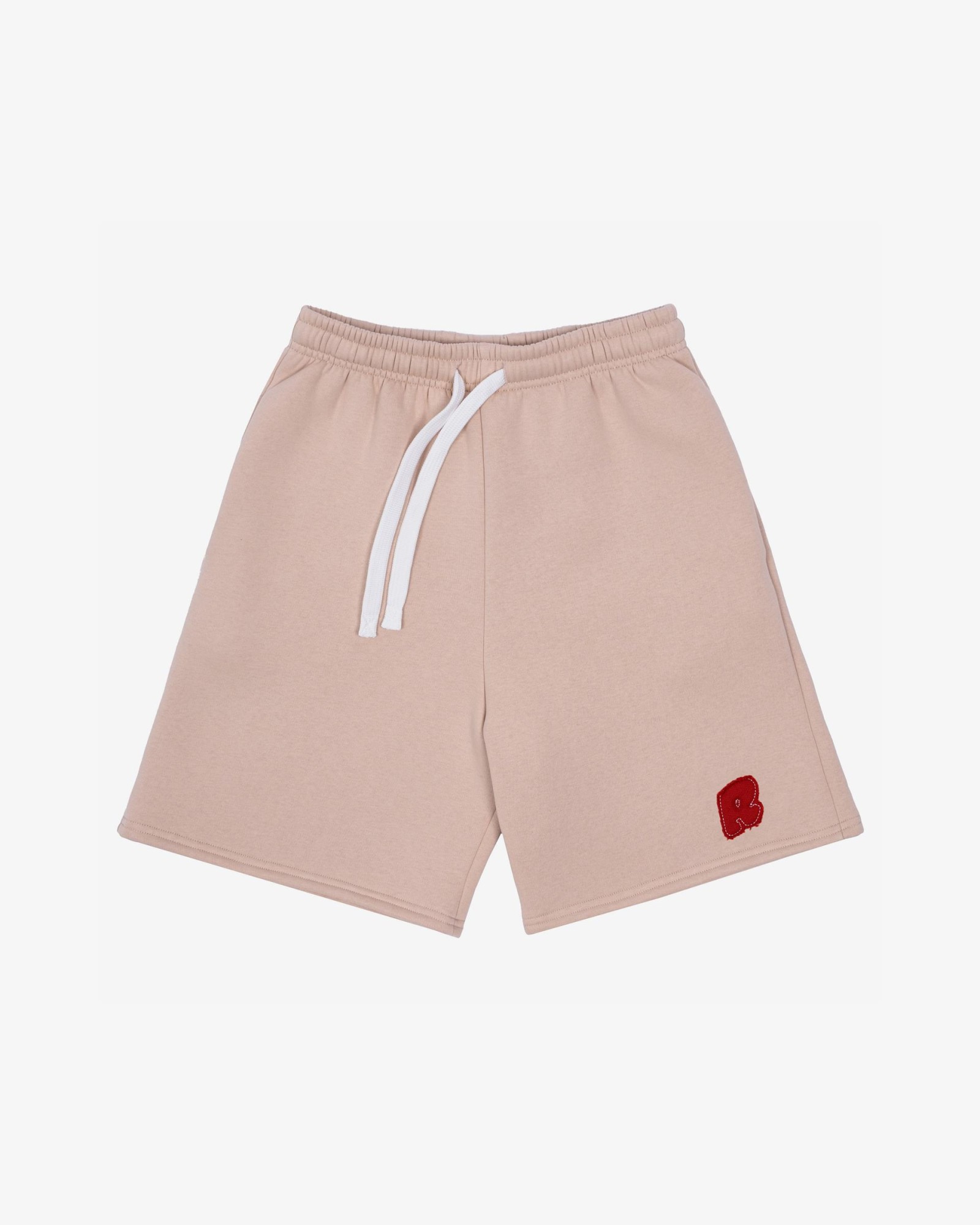 COZY UNIVERSITY BEIGE RED SHORTS