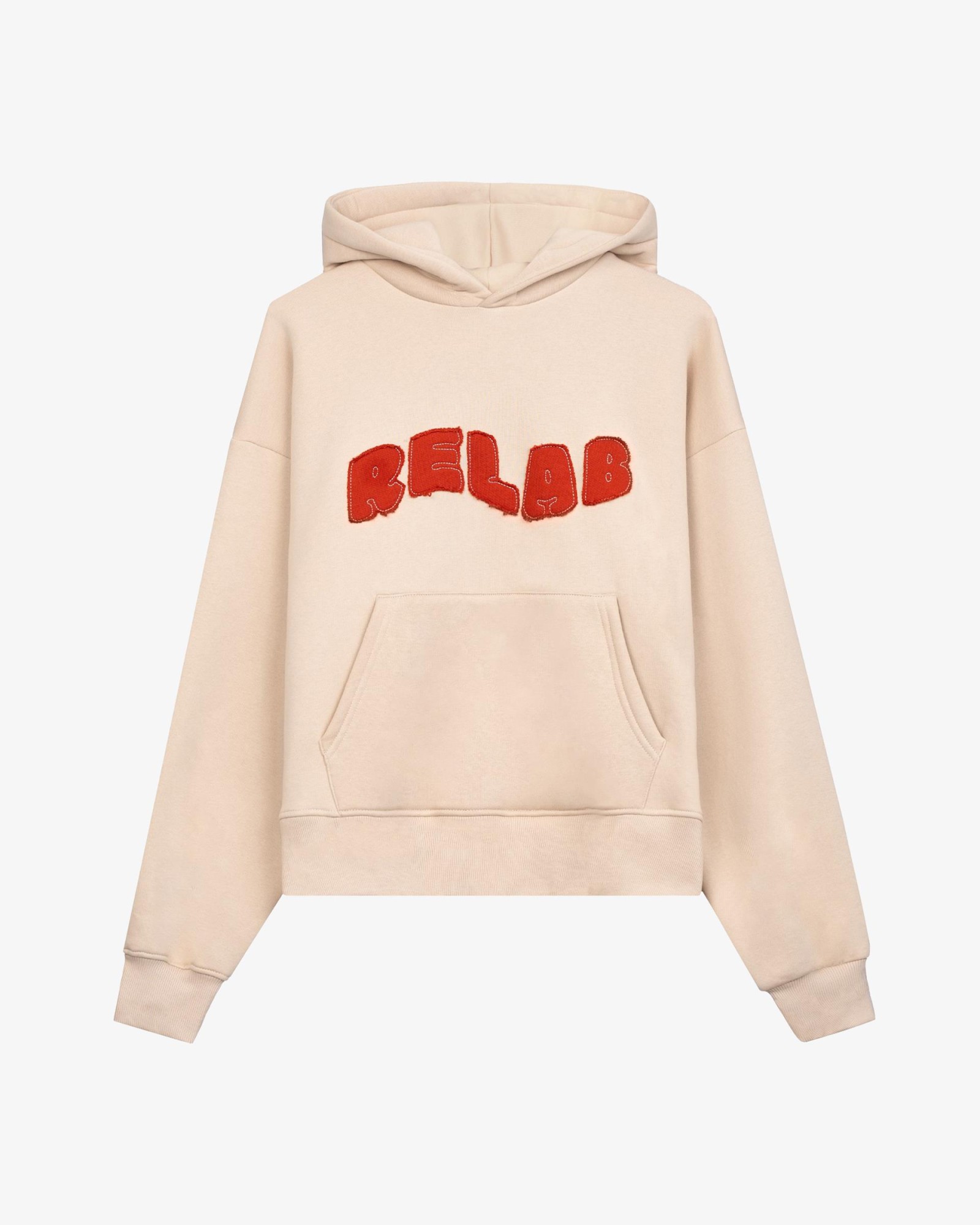 COZY UNIVERSITY BEIGE RED HOODIE