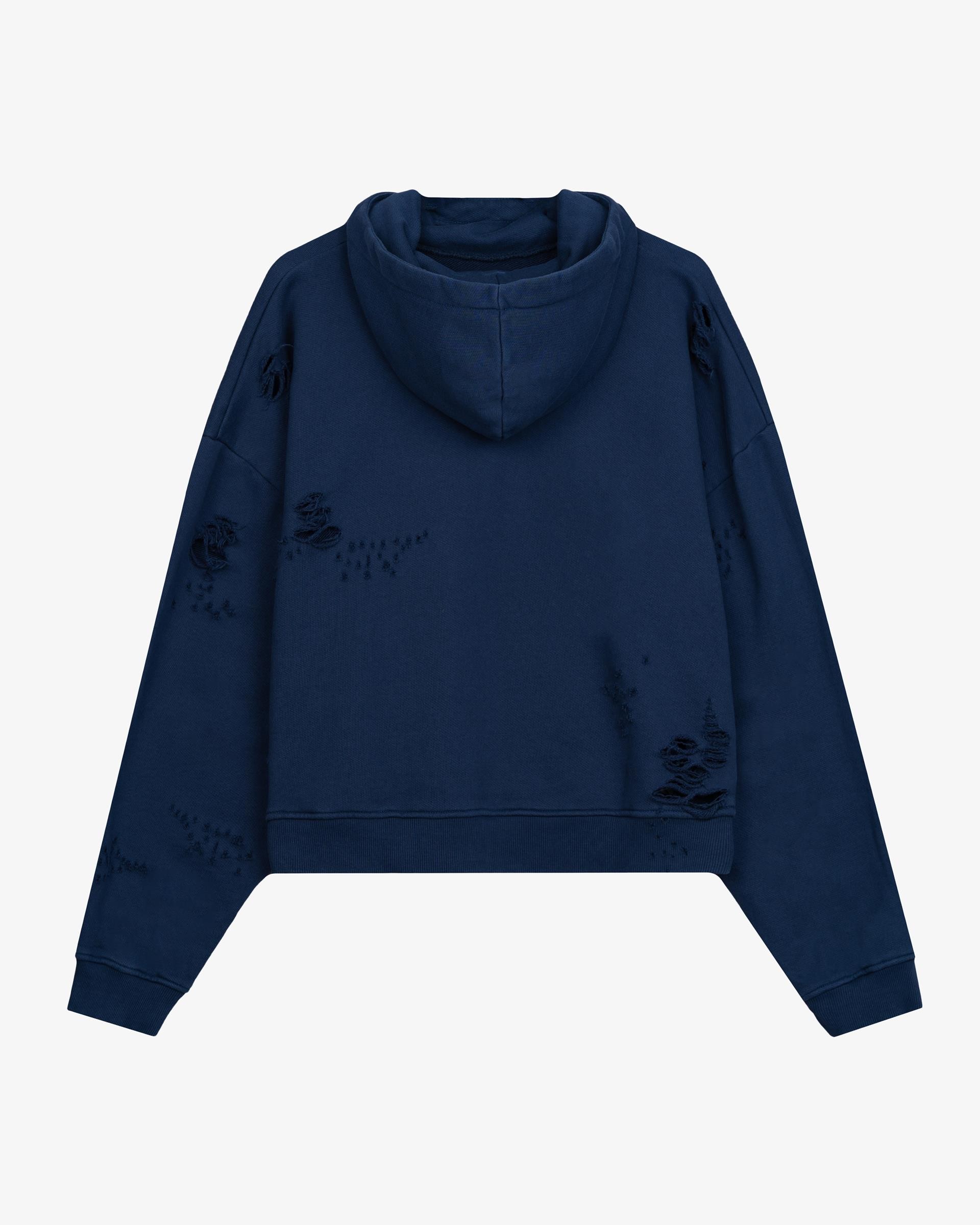 DISTRESSED WASHED HOODIE size M