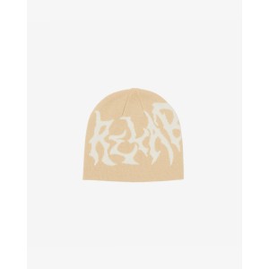 DM LOGO BEIGE BEANIE