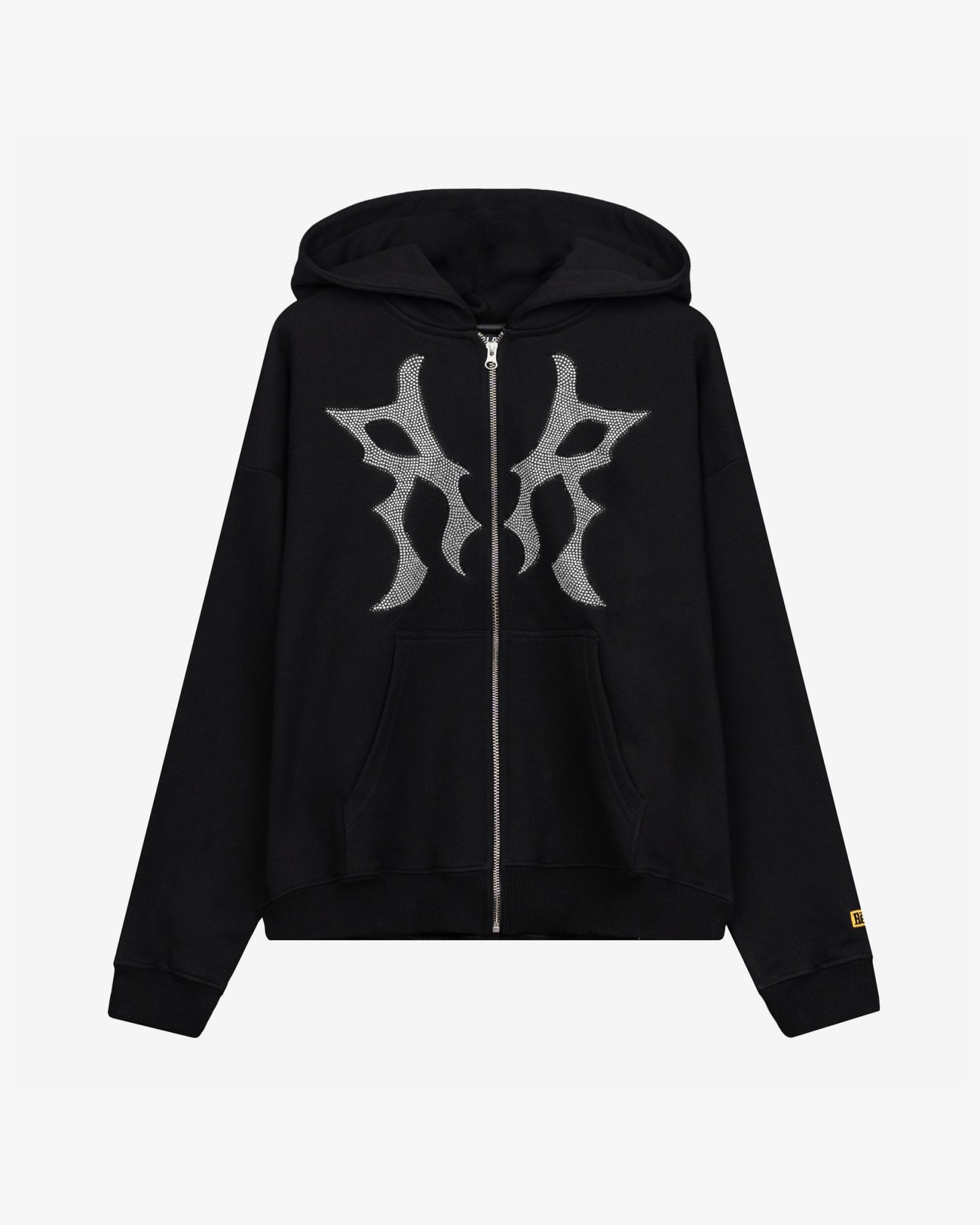 DOUBLE “R” CRYSTAL BLACK ZIP HOODIE