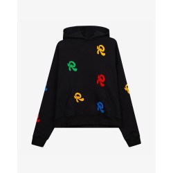 MULTICOLOR BLACK HOODIE 