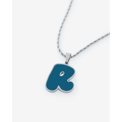 R PENDANT BLUE NECKLACE 