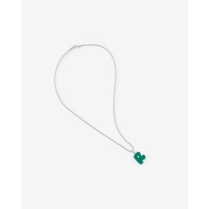 R PENDANT GREEN NECKLACE