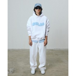 COZY WHITE BLUE HOODIE 