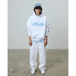 COZY WHITE BLUE HOODIE