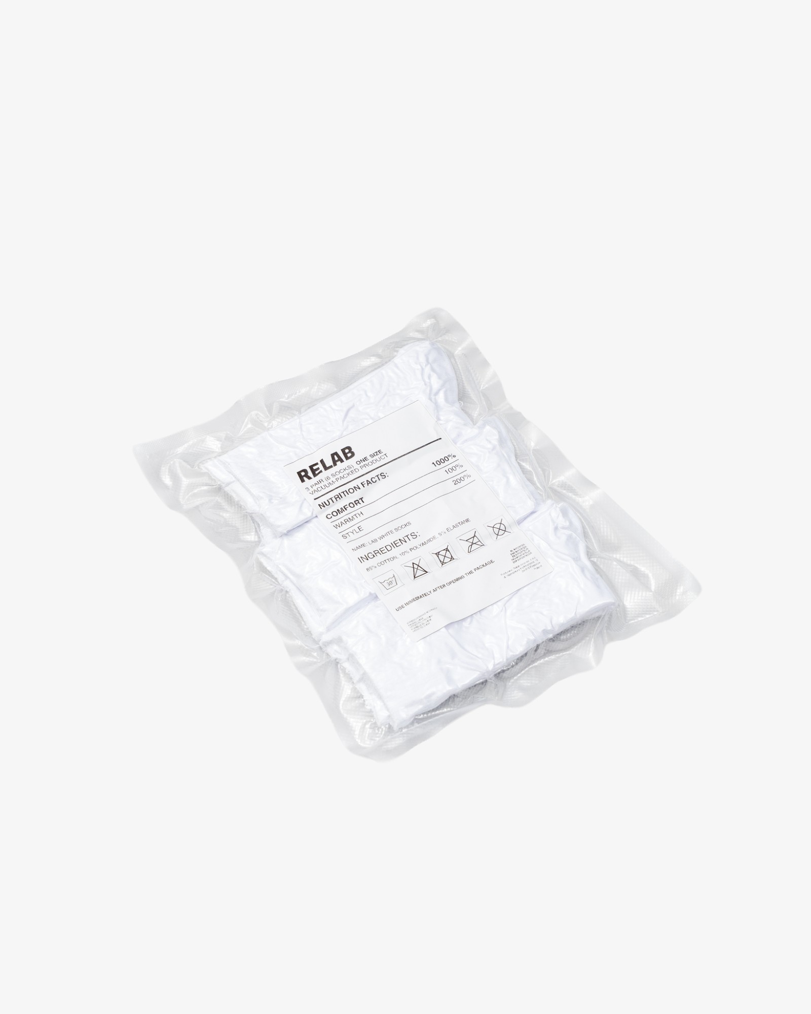 LAB WHITE SOCKS 3-PACK