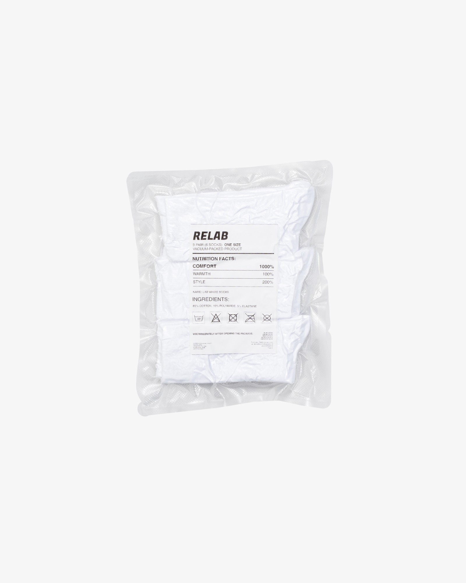 LAB WHITE SOCKS 3-PACK