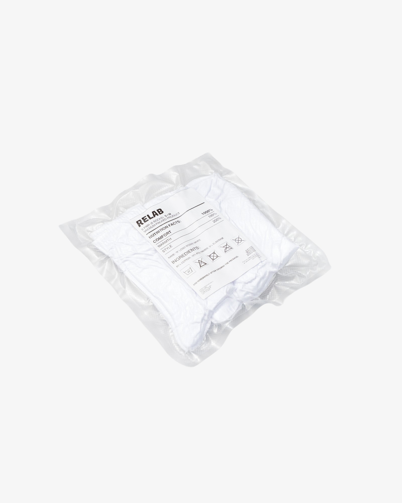 „R” LOGO SOCKS WHITE 3-PACK