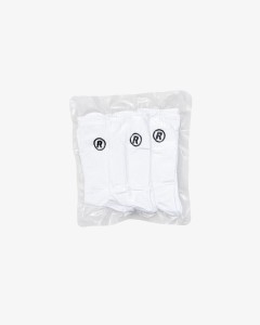 „R” LOGO SOCKS WHITE 3-PACK