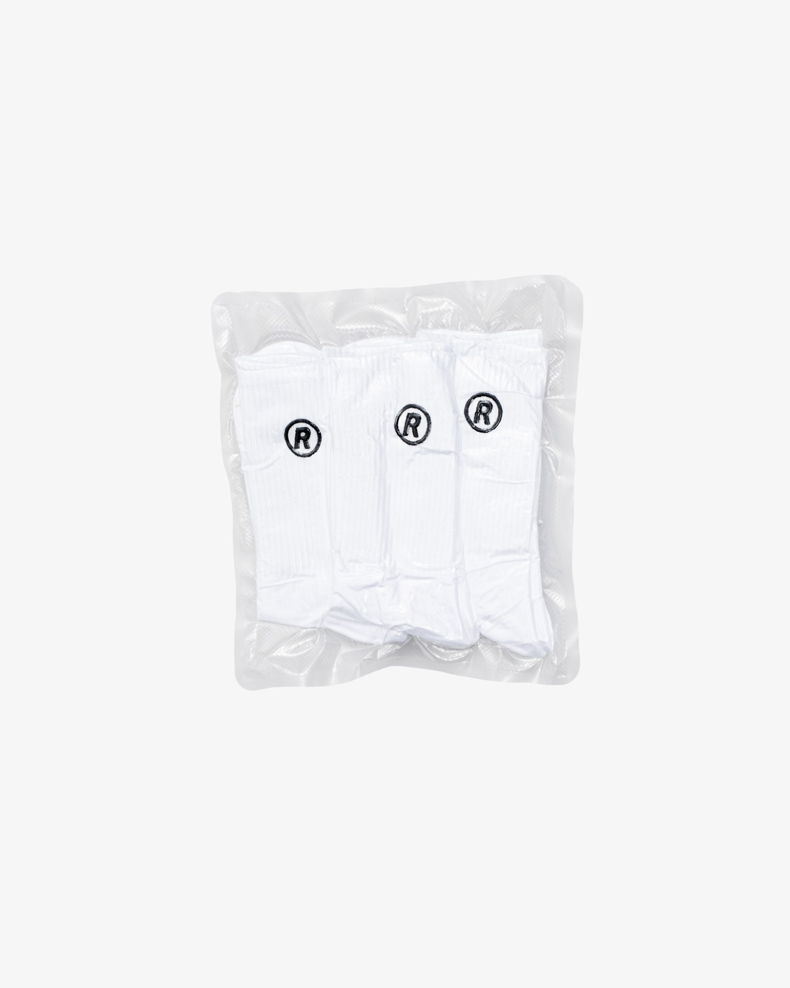 „R” LOGO SOCKS WHITE 3-PACK