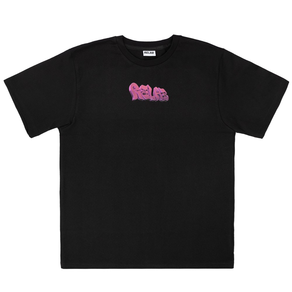 PURPLE LOGO BLACK T-SHIRT