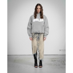 COZY GREY WHITE HOODIE 