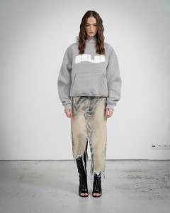 COZY GREY WHITE HOODIE