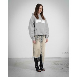 COZY GREY WHITE HOODIE 