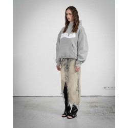 COZY GREY WHITE HOODIE 