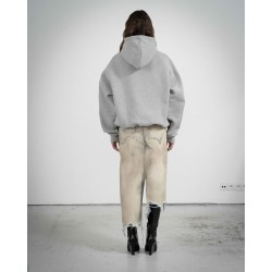 COZY GREY WHITE HOODIE 