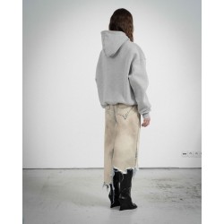 COZY GREY WHITE HOODIE 