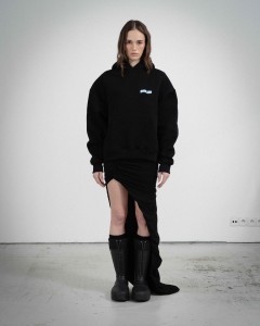 COZY SMALL BLACK BLUE HOODIE